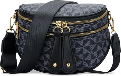 KKXIU Crossbody Sling Bag for Women Trendy Fanny Pack Vegan Leather Chest Bag | Trendy