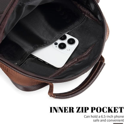 Leather Messenger Bag for Men Large Business Travel Briefcase Crossbody Handbag Man Purse Sling Shoulder Bag