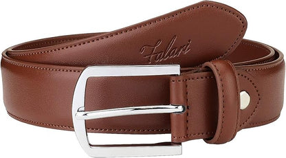 Falari Men Genuine Leather Casual Dress Belt With Single Prong Buckle, Classic Style Belt