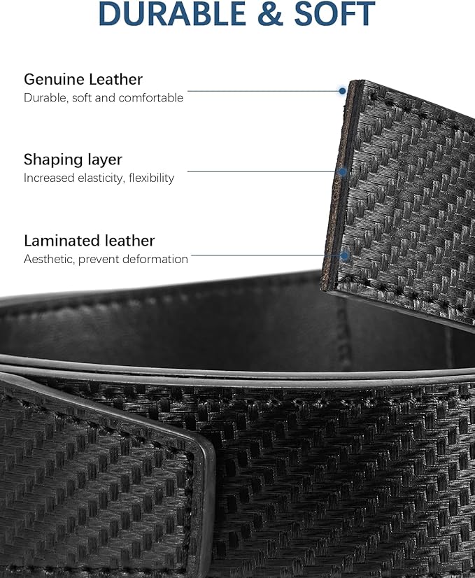 BOSTANTEN Mens Belt Leather Ratchet Belt For Men Dress and Casual with Adjustable Buckle, Trim to Fit
