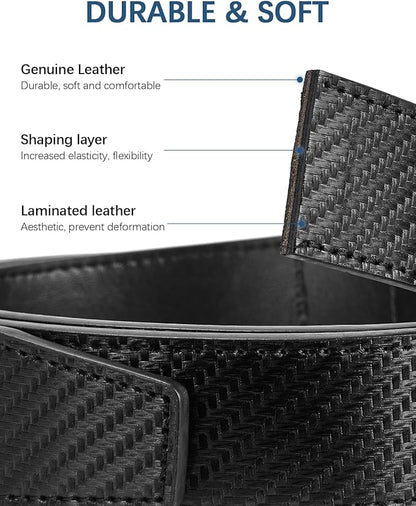 BOSTANTEN Mens Belt Leather Ratchet Belt For Men Dress and Casual with Adjustable Buckle, Trim to Fit