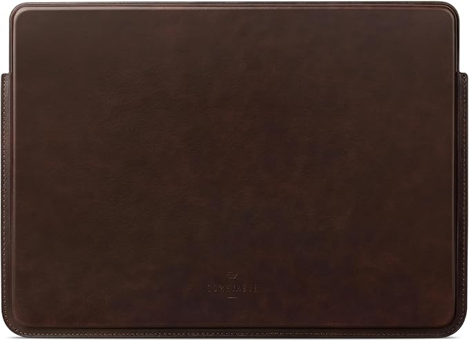 Comfyable 13 Inch Faux Leather Laptop Sleeve Case, Slim Protective Laptop Cover Compatible with MacBook Air M5 2026 & MacBook Pro M2 M1 2022, Coffee