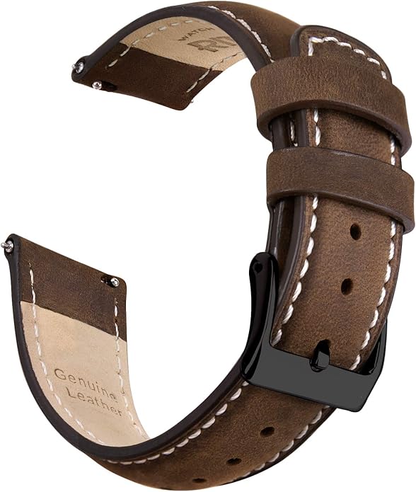 Ritche Christmas Gift Quick Release Leather Watch Bands Genuine Watch Straps for Men Women Top Grain Leather Watch Strap, White Elephant Gifts, Stocking Stuffers for Men, Father's Day gifts