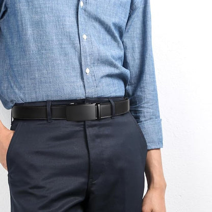 BOSTANTEN Mens Belt Leather Ratchet Belt For Men Dress and Casual with Adjustable Buckle, Trim to Fit