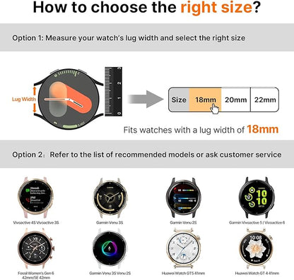 Fullmosa Magnetic Braided Watch Bands - 18mm 20mm 22mm Quick Release Watch Strap, Stretchy Nylon Solo Loop Compatible with Garmin Samsung Galaxy Amazfit for Men Women(18mm, Starlight+Black)