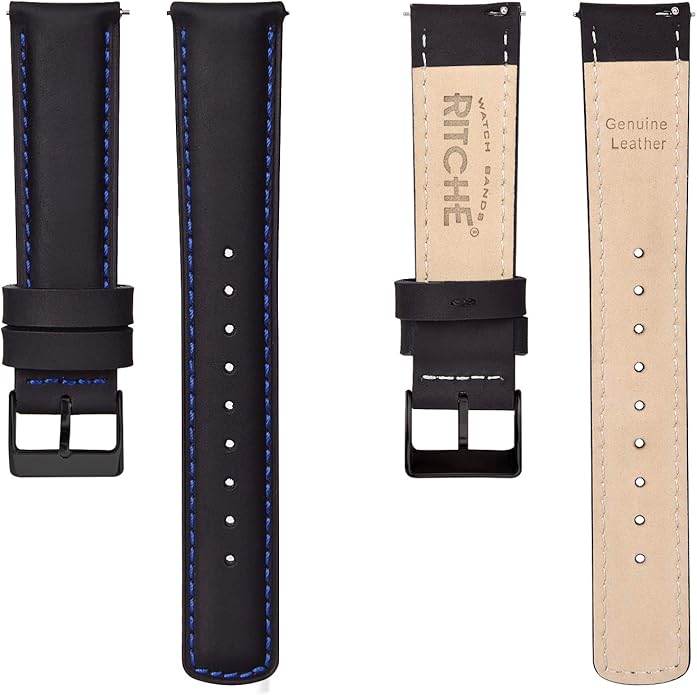 Ritche Christmas Gift Quick Release Leather Watch Bands Genuine Watch Straps for Men Women Top Grain Leather Watch Strap, White Elephant Gifts, Stocking Stuffers for Men, Father's Day gifts