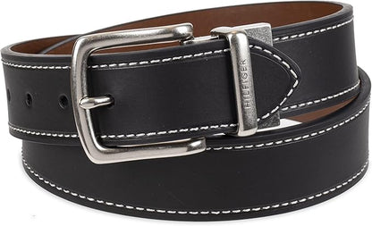 Tommy Hilfiger Men's Reversible Leather Belt, 2‑in‑1 Design for Dress Or Casual Wear