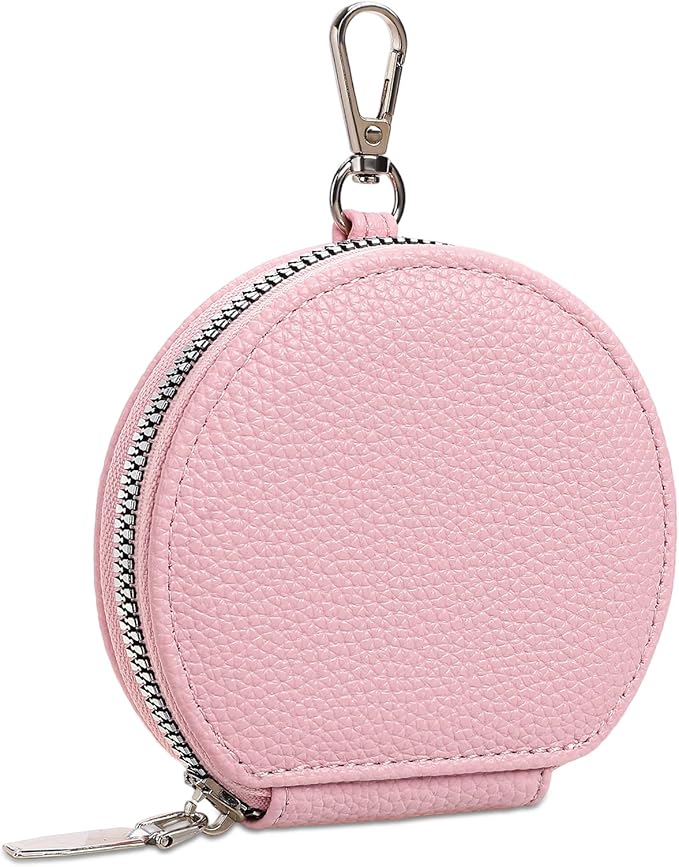 FALAN MULE Coin Purse Small Leather Pouch Wallet Round Zipper Change Pouch for Women
