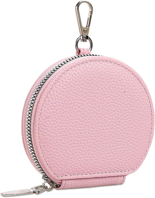 FALAN MULE Coin Purse Small Leather Pouch Wallet Round Zipper Change Pouch for Women