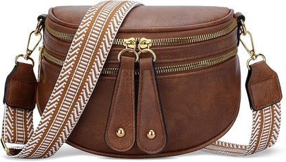 KKXIU Crossbody Sling Bag for Women Trendy Fanny Pack Vegan Leather Chest Bag | Trendy