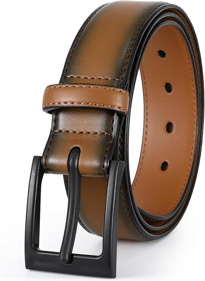XZQTIVE TSA Belt For Men Metal Free Dress Belts Hypoallergenic Leather Belt With Black Buckle Nickle Free