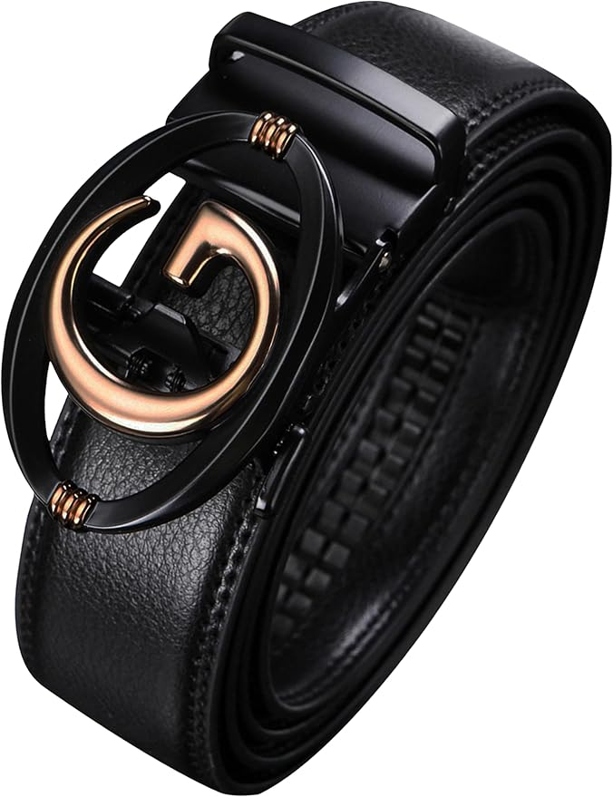 Men's Ratchet Belt Leather Belt Adjustable for Men Gift 1 3/8-Cut for Perfect Fit