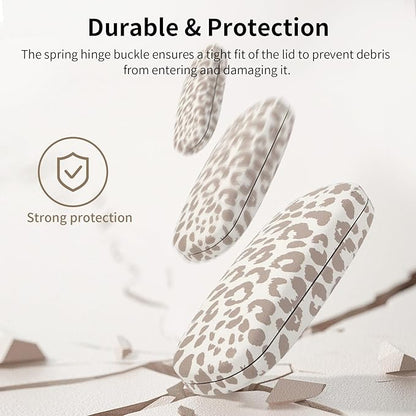 Glasses Case Hard Shell, Leather Protective Case for Sunglasses with Cleaning Cloth, Cute Eyeglass Cases for Women
