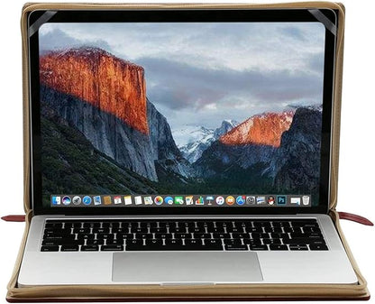 MOSISO Laptop Sleeve Case Compatible with MacBook Air 13 inch M4 A3240 M3 A3113 M2 A2681 M1 A2337 A2179 A1932 2025-2018/Pro 13 inch M2 M1 2025-2016, PU Leather Vintage Portfolio Cover, Wine Red