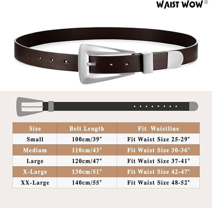 Women's Leather Belts for Jeans Pants Fashion Leather Waist Belt Ladies Dress Belts with Gold/Silver Buckle