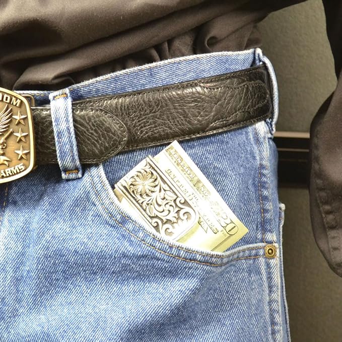 Montana Silversmiths Made in the USA Western Lifestyle Money Clip (LeatherCut Bitterroot)