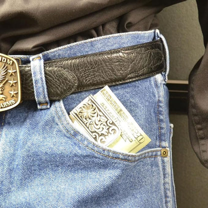 Montana Silversmiths Made in the USA Western Lifestyle Money Clip (LeatherCut Bitterroot)