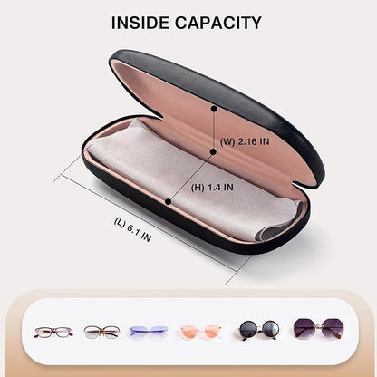 Marvolia Glasses Case Hard Shell - PU Leather Eyeglass Cases Eyeglasses Case for Sunglasses Eye Glasses Cases