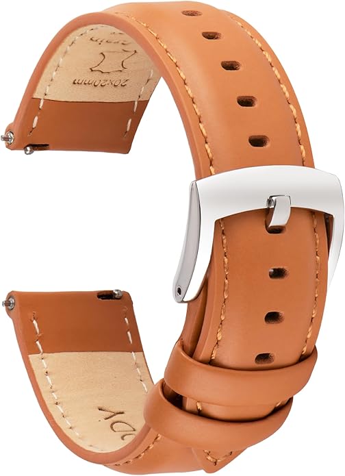 OTTOODY Leather Watch Bands Quick Release, Elegant Top Grain Leather Watch Straps for Men & Women, Choice of Color & Width - 18mm, 19mm, 20mm, 21mm or 22mm Wristbands Bracelet for Watch & Smartwatch