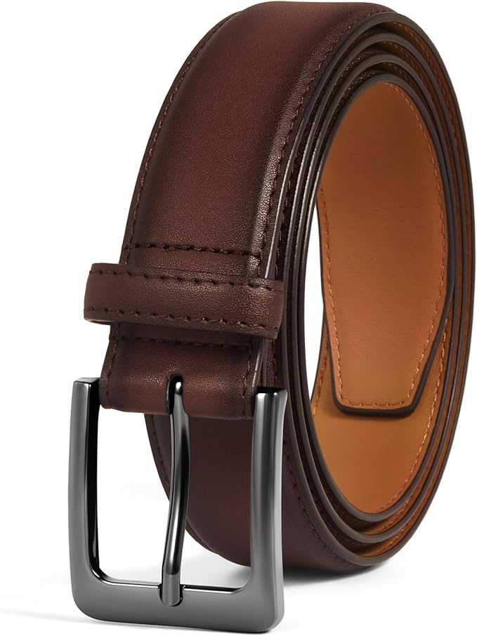 VATAN Men's Genuine Leather Dress Belts, Handmade Classic Every Day Leather Jeans Belt for Men Work Business Casual