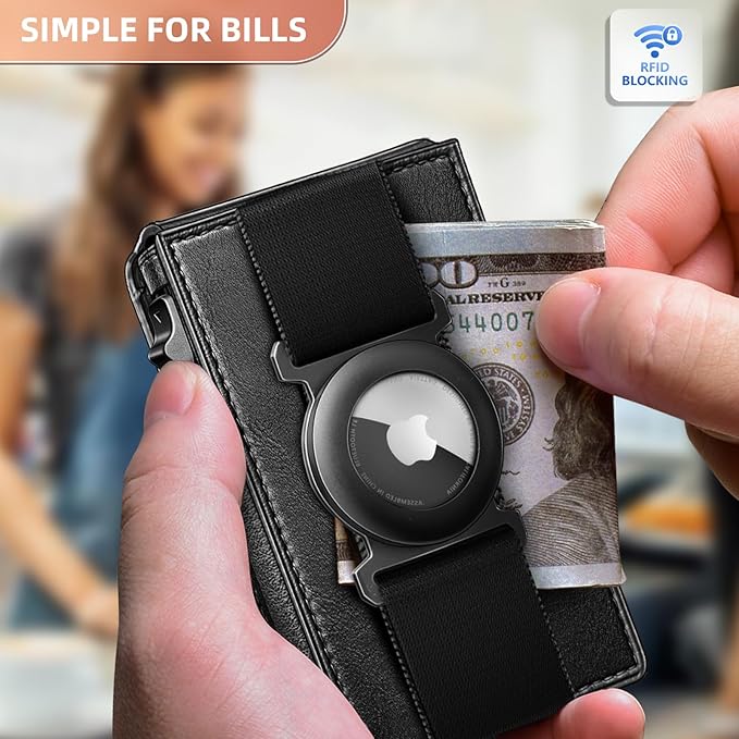 BULLIANT Men Wallet Gift Boxed,Slim Front Pocket Wallet Money Clip Card Holder 3.8"x2.7",Pop-up Access