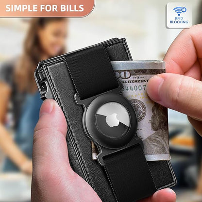 BULLIANT Men Wallet Gift Boxed,Slim Front Pocket Wallet Money Clip Card Holder 3.8"x2.7",Pop-up Access