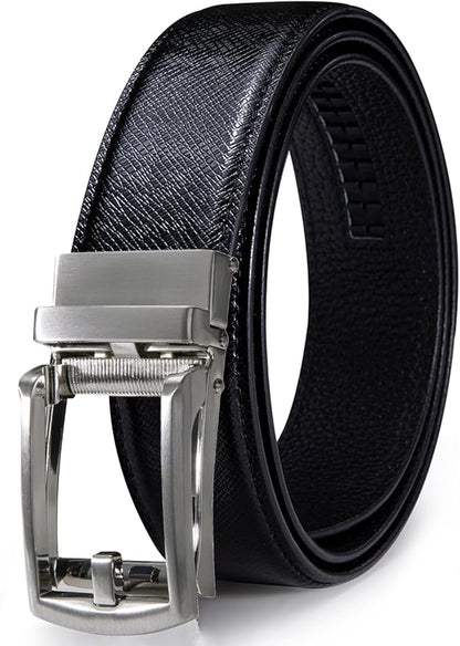 Dubulle Men's Ratchet Belt Gold/Black/Red/Green/Blue/White Automatic Buckle Business Casual Belt Gift - Adjustable Fit