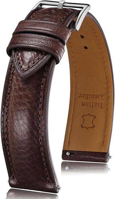 Getalia Italian leather Watch Band Tuscany Natural Vegetable-Tanned Full Grain Leather,14mm 16mm 18mm 19mm 20mm 21mm 22mm Quick Release Replacement Watch Straps for Men and Women Thick and Soft