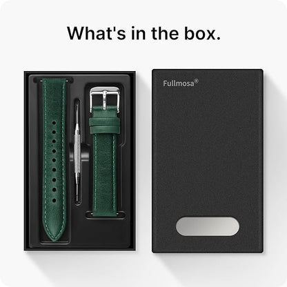 Fullmosa Watch Band, Quick Release Leather Watch Strap for Men Women, Replacement Bands Width 12mm 14mm 16mm 18mm 19mm 20mm 21mm 22mm 24mm