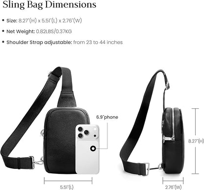 befen Genuine Leather Anti Theft Small Crossbody Bags for Women, RFID Cross Body Sling Chest Bags Fanny Packs Travel Purse