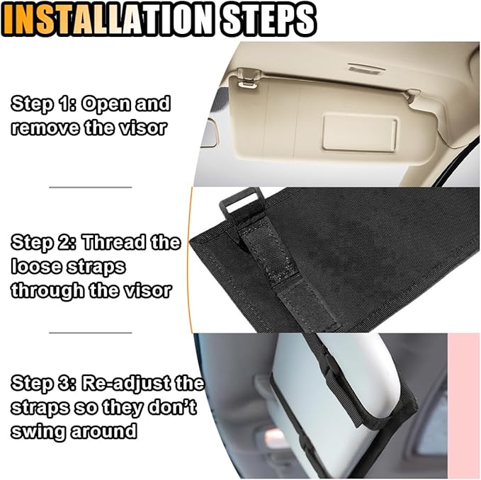 Car Molle Visor Panel Organizer, Car Sun Visor Organizer Tactical Storage Holder Pouch, Nylon Sunshade Pocket with Velcro Strap for Pen Card Sunglass, Visor Accessories for Car SUV Truck
