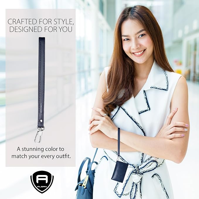 Alban Leather Wrist Strap for Wallet, Clutch, Keys, Wristlet Purse, Keychain for Women and Men
