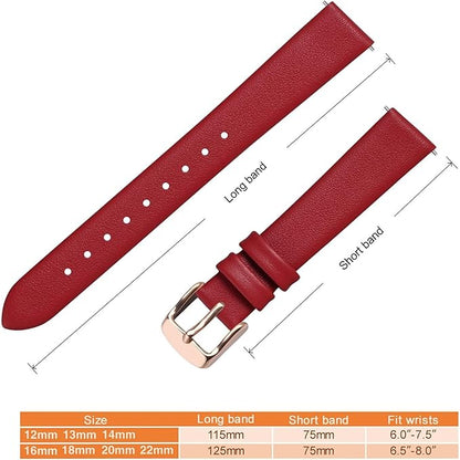 ANNEFIT Watch Bands for Men Women, Top Grain Leather Watch Strap with Quick Release, Band Width 12mm 13mm 14mm 16mm 18mm 20mm 22mm
