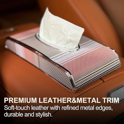 Universal Tissue Holder for Car Interior, Flat Tissue Box Holder, Kleenex & Napkin Organizer, Car Accessories for Women & Men, Center Console, Armrest & Back Seat, Travel Essentials (Flat)