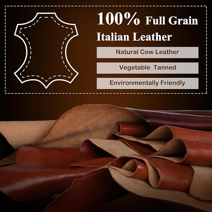 Banuce Full Grain Italian Leather Backpack for Men Laptop Backpack for Business Work Travel with Luggage Strap and Adjustable Strap Vintage Brown