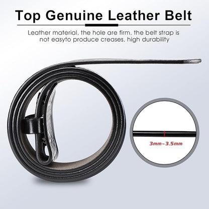 HJones Western Belts for Men without Buckle,Cowboy Belt Buckles for Men,1.5" Wide Genuine Leather Belt No Buckle