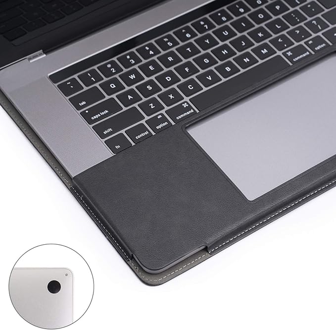 TYTX Laptop Case for MacBook Pro 16 Inch Leather Case 2021-2026 M5 A3428 A3429 M4 A3403 A3186 M3 A2991 M2 A2780 M1 A2485 Protective Folio Book Cover with Vents and Stand Function, Black