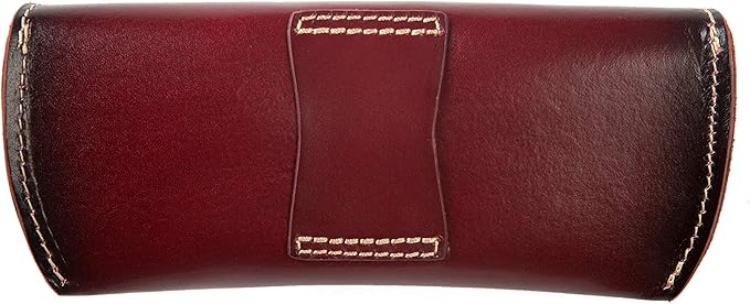 ZLYC Unisex Semi Hard Genuine Leather Eyeglass Case With Belt Loop for Prescription Eyeglasses & Standard Sized Sunglasses
