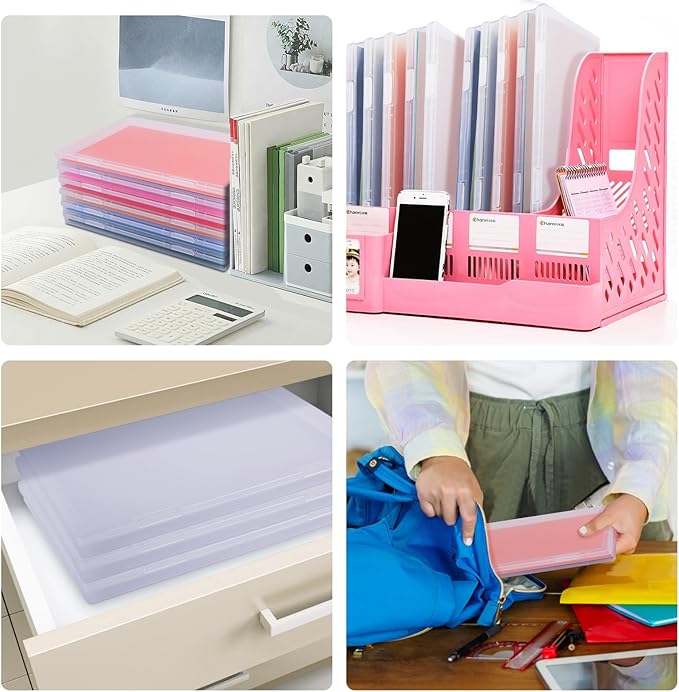 6 Pack Photo Storage Box, Fits 8" x 10" Photo, Large Plastic Scrapbook Paper Storage with Snap-Tight Latch, Photo Organizer for Protecting Photos, Crafts, Scrapbooks, Office Supplies, A4 Files