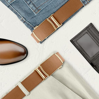 DOOPAI Belt Men, Ratchet Dress Adjustable 1 3/8" Sliding Leather Designer, Size Length Can be Cut, with Gift Box