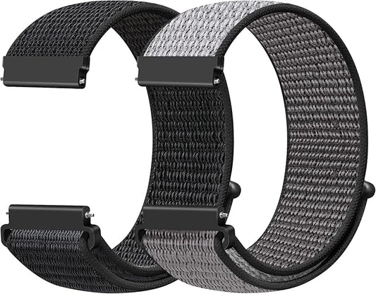 22mm Nylon Quick Release Watch Band Compatible with Samsung Galaxy Watch 3 45mm/Gear S3 Frontier/Garmin Venu 4 45mm/3 45mm/2/Vivoactive 4/Forerunner 570(47mm)/255/265/Amazfit Helio/Bip 6/5/Balance 2