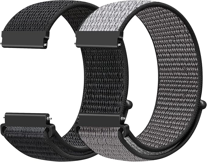 19mm Nylon Sport Quick Release Watch Bands Compatible with GRV FC1/FC5/Willful/YAMAY/Letsfit/LETSCOM/TEMINICE/LIFEBEE/Lintelek ID205 ID205L ID205G ID205S ID205U/Blackview Band for Women Men