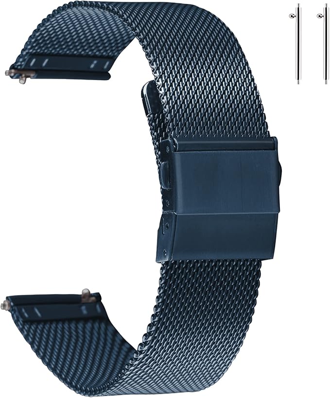 EACHE Stainless Steel Mesh Watch Band for Men Women, Quick Release Mesh Watch Straps 12mm 14mm 16mm 18mm 20mm 22mm