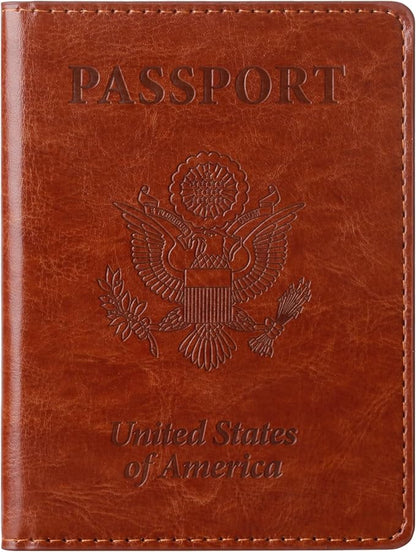 TIGARI Passport Holder for Travel Women Men, Valentines Day Gifts PU Leather Wallet Cover Case Sleeve, Waterproof Protected Document Organizer, Vacation Plane Cruise Travel Essentials