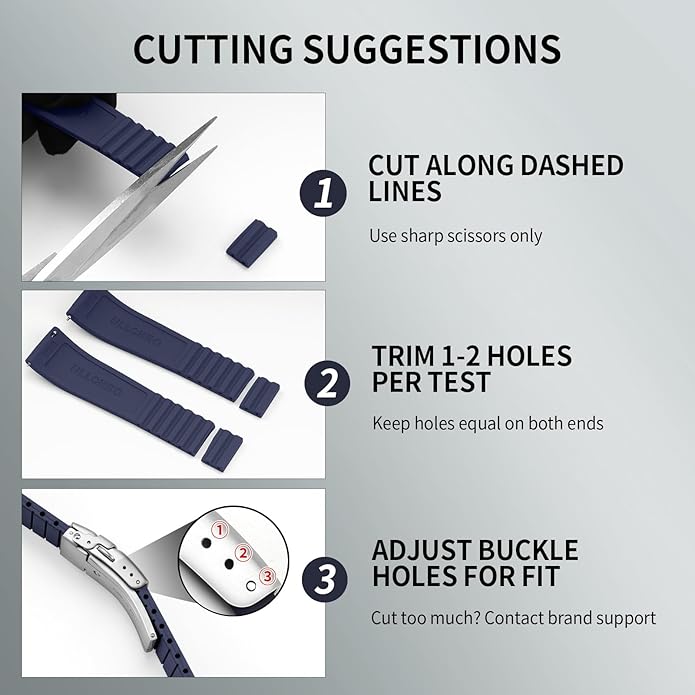 ULLCHRO Silicone Watch Band Quick Release Strap FKM Waterproof Watch Bands for Men 20mm 22mm Replacement Strap Sport Rubber Watchband