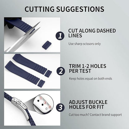 ULLCHRO Silicone Watch Band Quick Release Strap FKM Waterproof Watch Bands for Men 20mm 22mm Replacement Strap Sport Rubber Watchband