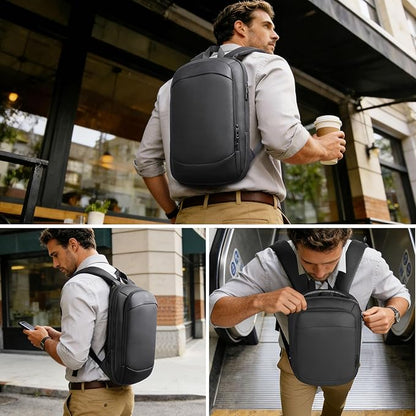 hk Business Backpack for Men 15.6 Inch,Slim & Expandable Waterproof Travel Laptop Backpack, Anti-Theft Lightweight Work Computer Bag, College Laptop Backpacks Gifts for Men Women-Black