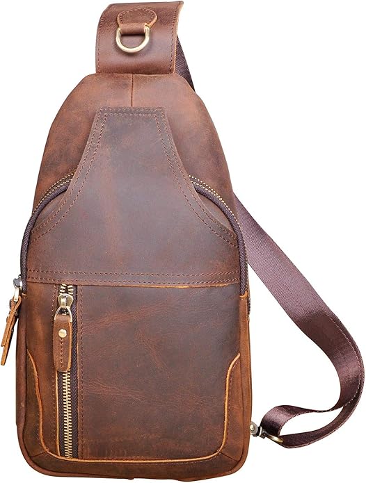 Le'aokuu Men Fashion Casual Tea Designer Travel Hiking Crossbody Chest Sling Bag Rig One Shoulder Strap Bag Men Leather 8015 | Fashion, Casual, Tea, Designer, Travel, Hiking