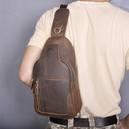 Le'aokuu Men Fashion Casual Tea Designer Travel Hiking Crossbody Chest Sling Bag Rig One Shoulder Strap Bag Men Leather 8015 | Fashion, Casual, Tea, Designer, Travel, Hiking
