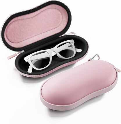 ProCase Sunglasses Case, Hard EVA Shell Shockproof Eyeglass Case for Men Women with Metal Hanging Hook and Velvet Lining, Travel Zipper Sport Glasses Holder Organizer for Gifts- Lightpink